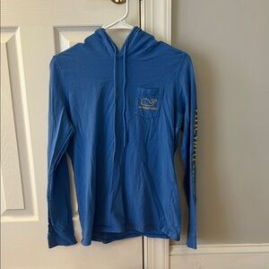 Vineyard Vines Blue Hoodie with Yellow Whale Logo